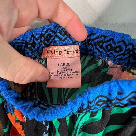 ✨ 3 for $25 ✨Flying Tomato Off The Shoulder Tropical Print Maxi Dress Size L - Picture 11 of 11